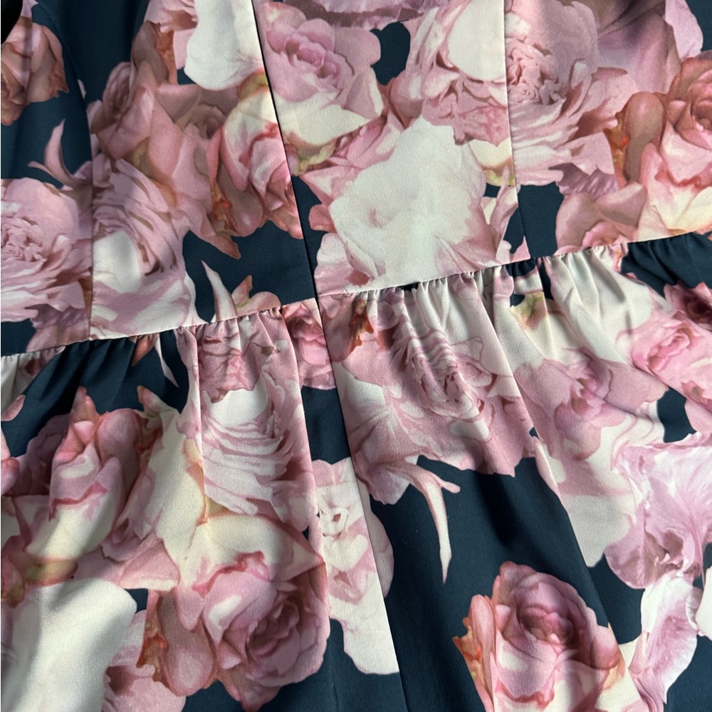 Adrianna Papell Navy/Floral Dress SIZE 12 - Picture 5 of 12